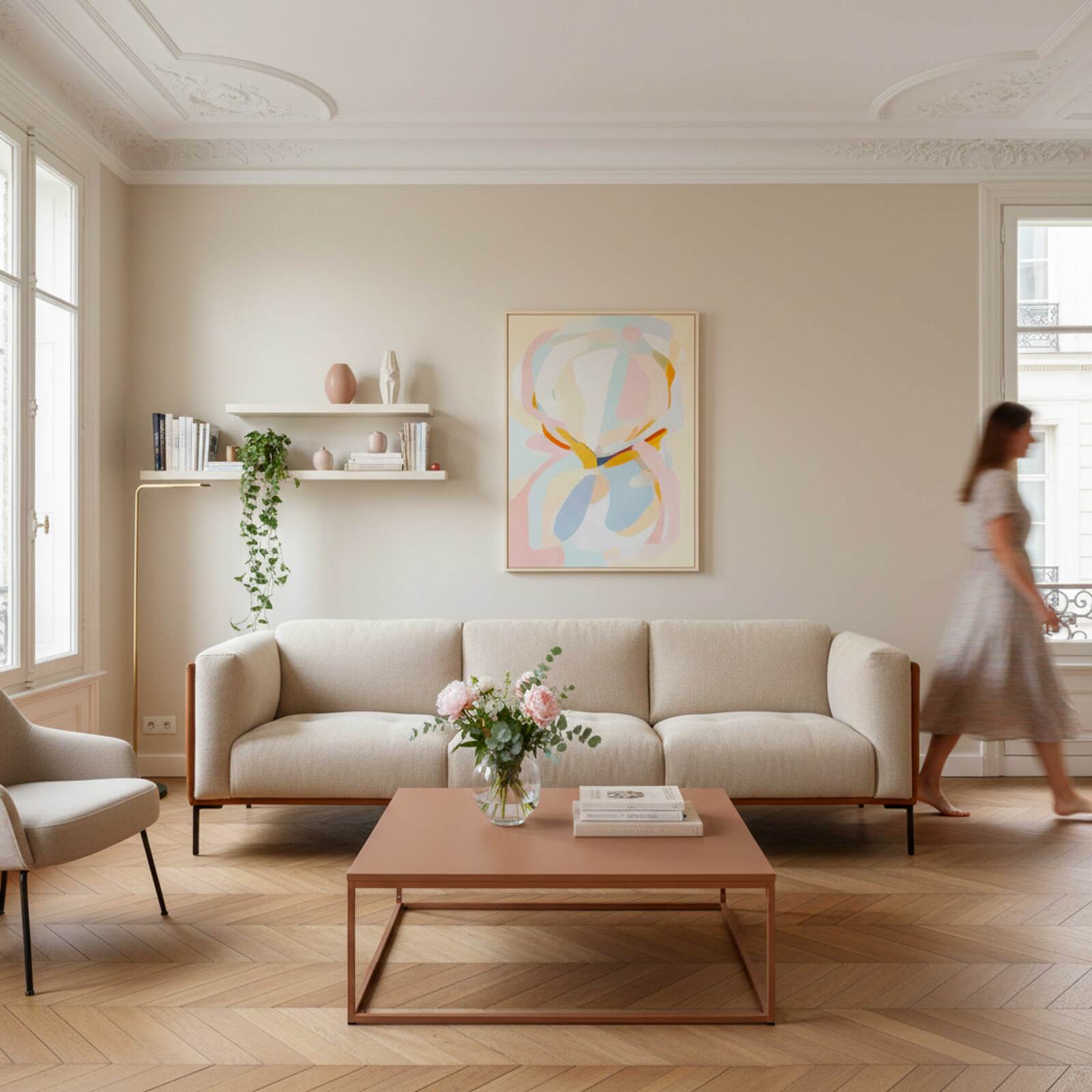 Tavolino da salotto in metallo quadrato 90x90 cm