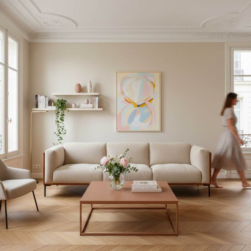 Tavolino da salotto in metallo quadrato 90x90 cm (6/8)