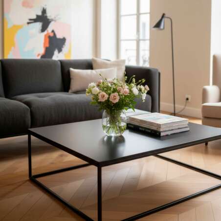 Tavolino da salotto in metallo quadrato 90x90 cm (3/7)