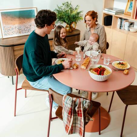 Tavolo da pranzo rotondo tinta unita 4 persone (2/6)