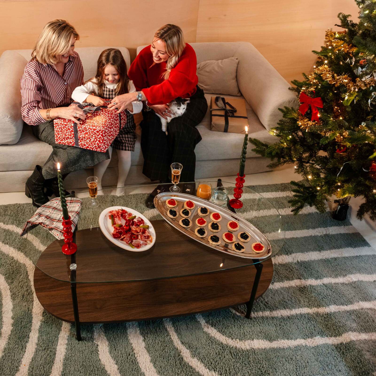 Tappeto stile scandinavo a pelo lungo rettangolare