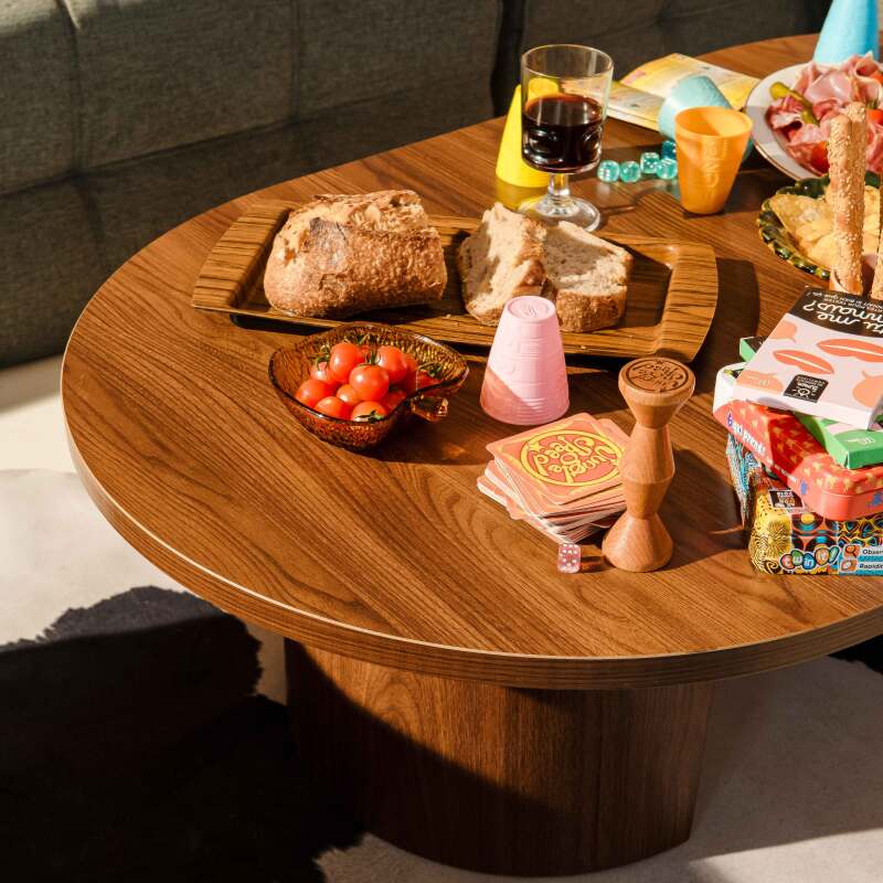 Tavolino de salotto effetto legno ovale 120x70x35 cm (2/7)