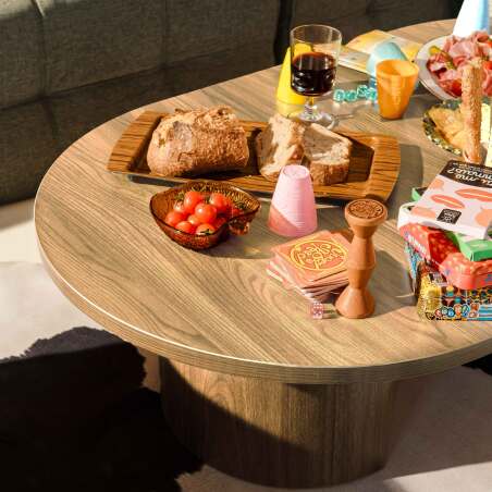 Tavolino de salotto effetto legno ovale 120x70x35 cm (5/7)