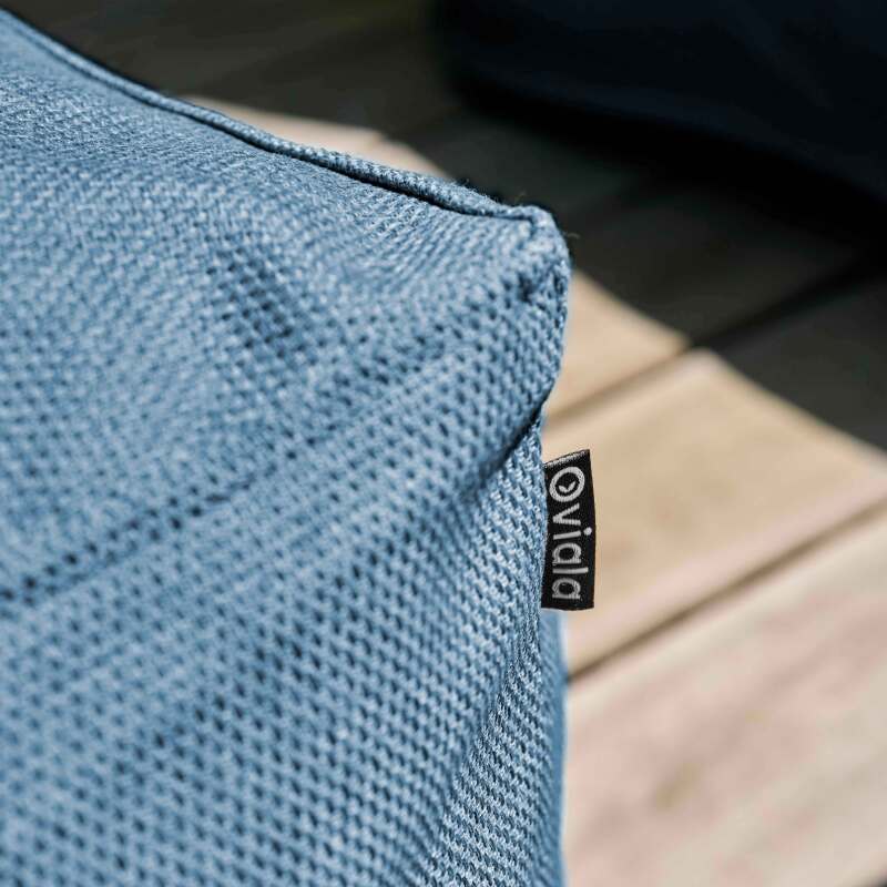 Divano modulare da esterno a righe 4 posti con 1 poltrona, 2 poltrone angolari e 1 pouf (5/7)