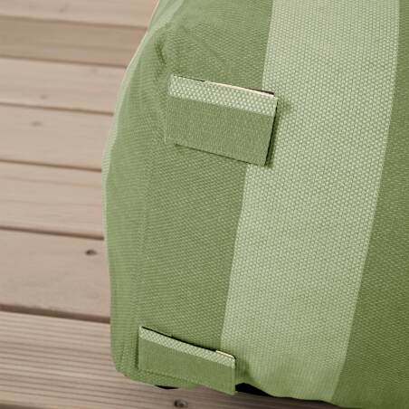 Divano modulare da esterno a righe 4 posti con 1 poltrona, 2 poltrone angolari e 1 pouf (6/7)