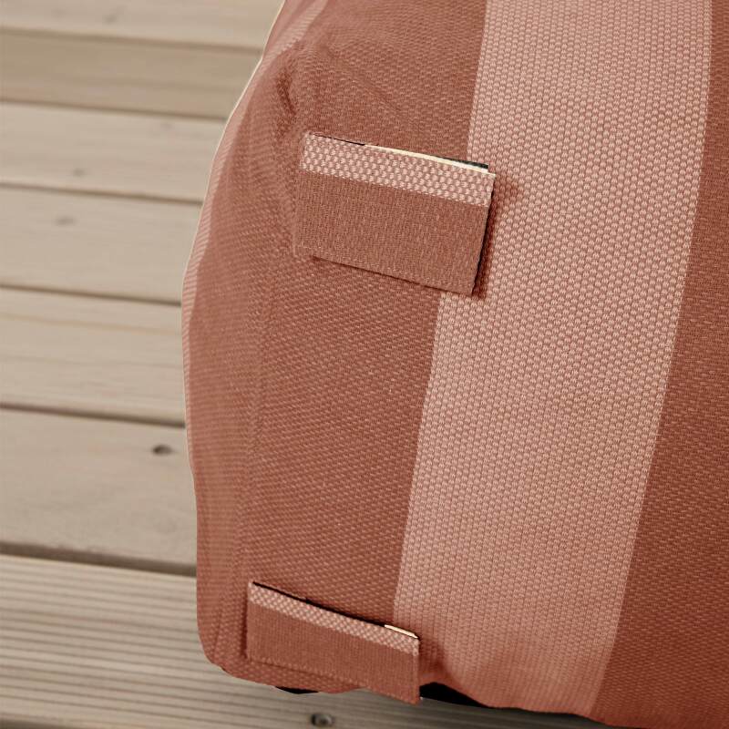 Divano modulare da esterno a righe 4 posti con 1 poltrona, 2 poltrone angolari e 1 pouf (6/7)