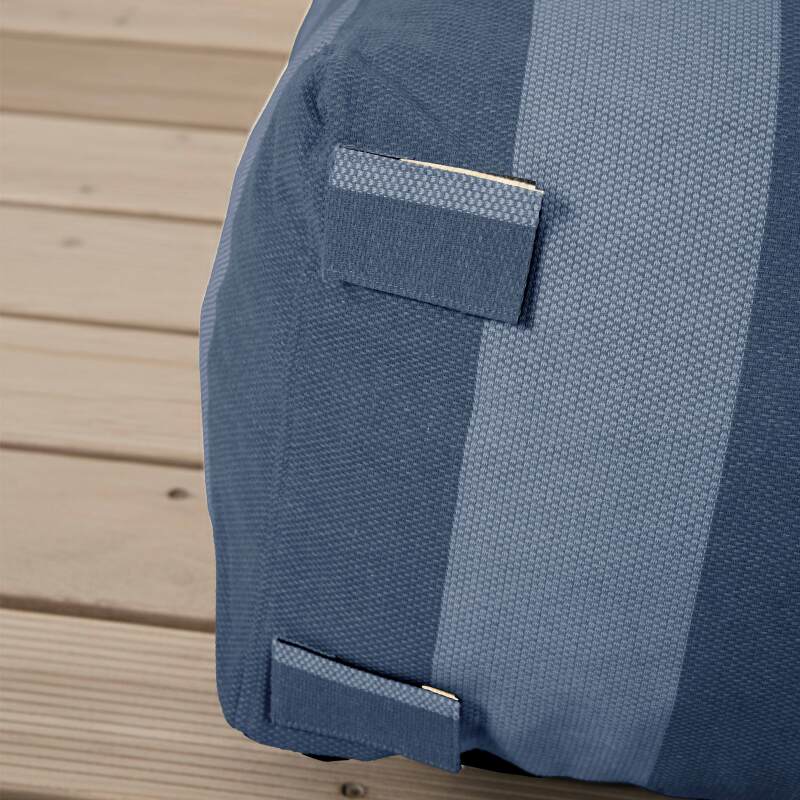 Divano modulare da esterno a righe 4 posti con 1 poltrona, 2 poltrone angolari e 1 pouf (6/7)