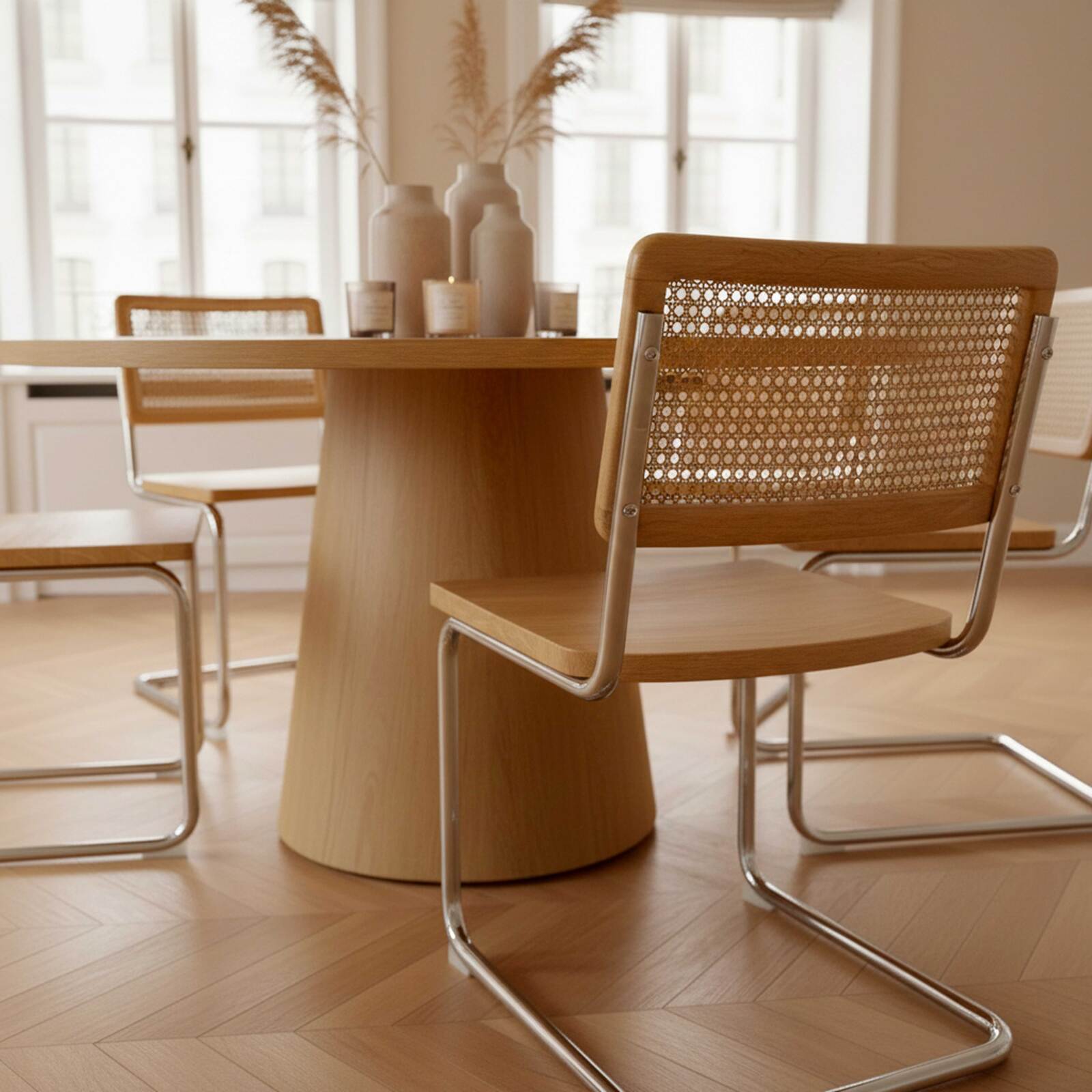 Sedie in legno e metallo - Set di 2