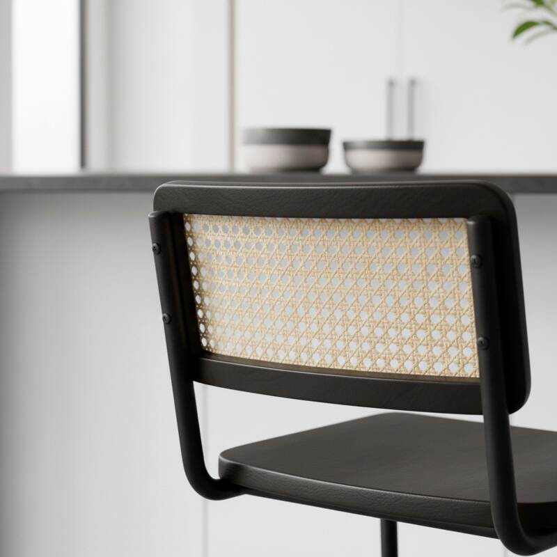 Sedie alta in legno e metallo - Set di 2 (4/8)