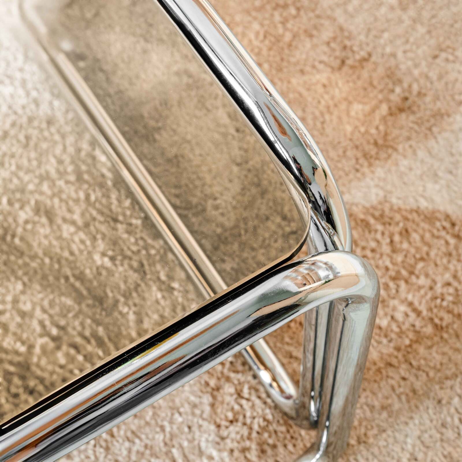 Tavolino da salotto in vetro temperato quadrato 90x90 cm