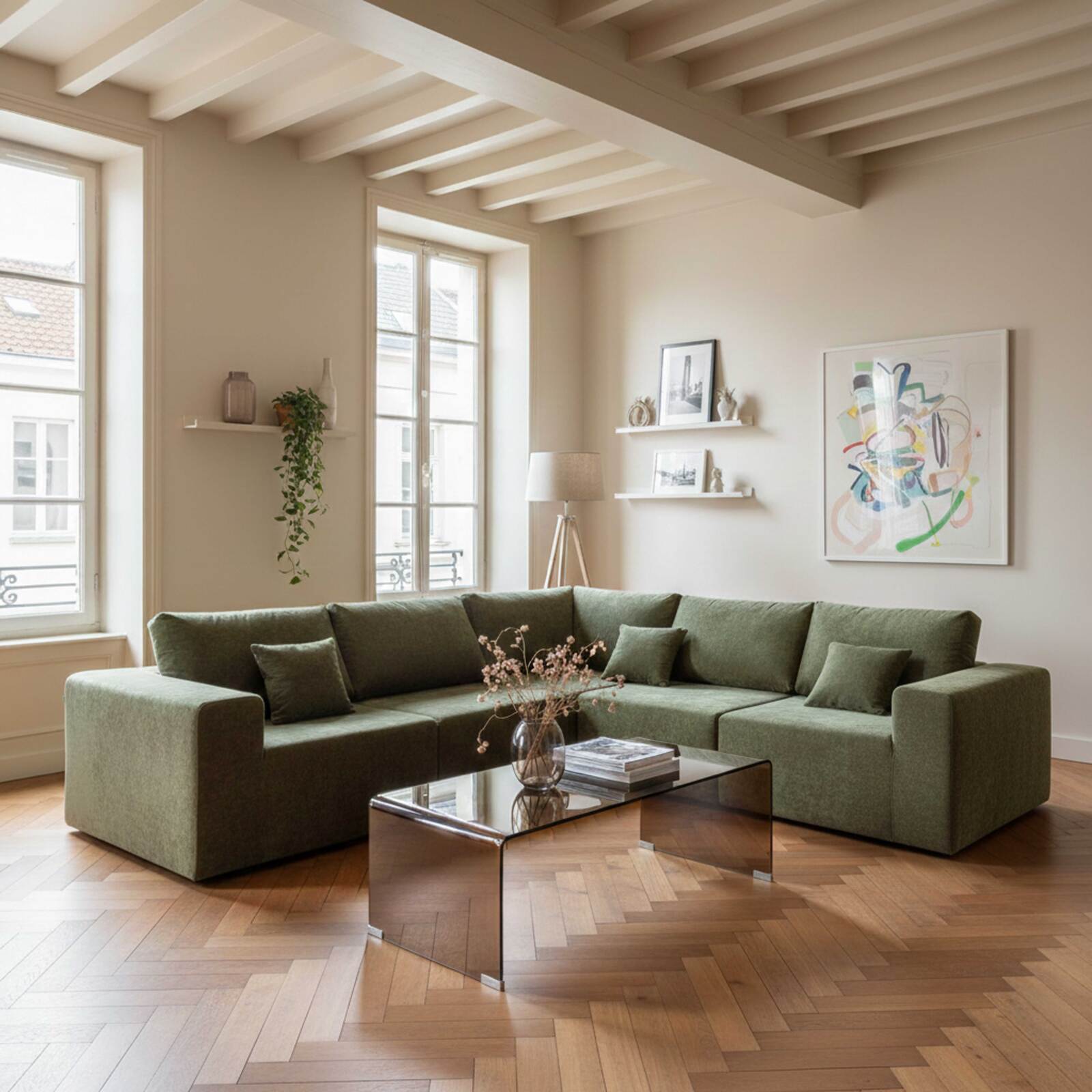 Tavolino da salotto in vetro temperato rettangolare 110x50 cm