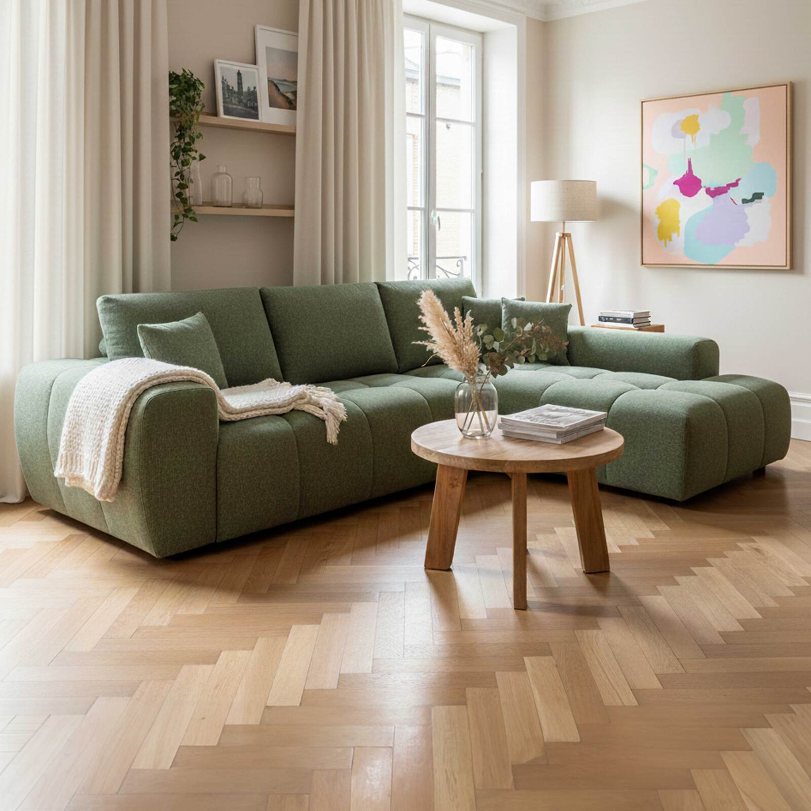 Tavolino da salotto in teak massello riciclato rotondo Ø50 cm stile boho