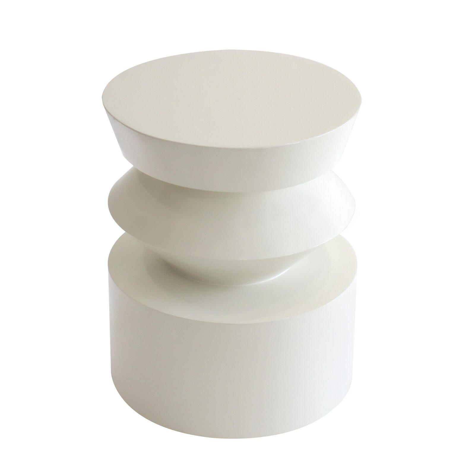 Tavolino da salotto effetto laccato rotondo Ø40 cm stile retrò