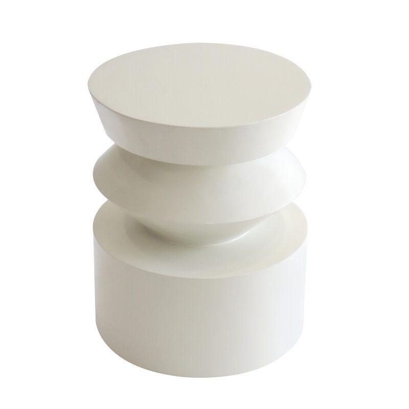 Tavolino da salotto effetto laccato rotondo Ø40 cm stile retrò