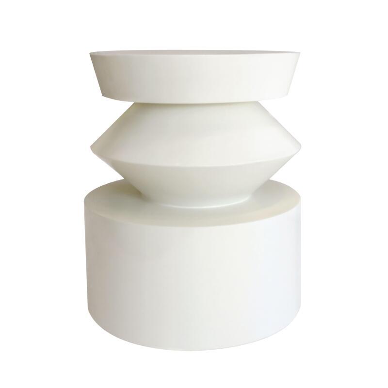 Tavolino da salotto effetto laccato rotondo Ø40 cm stile retrò (3/4)