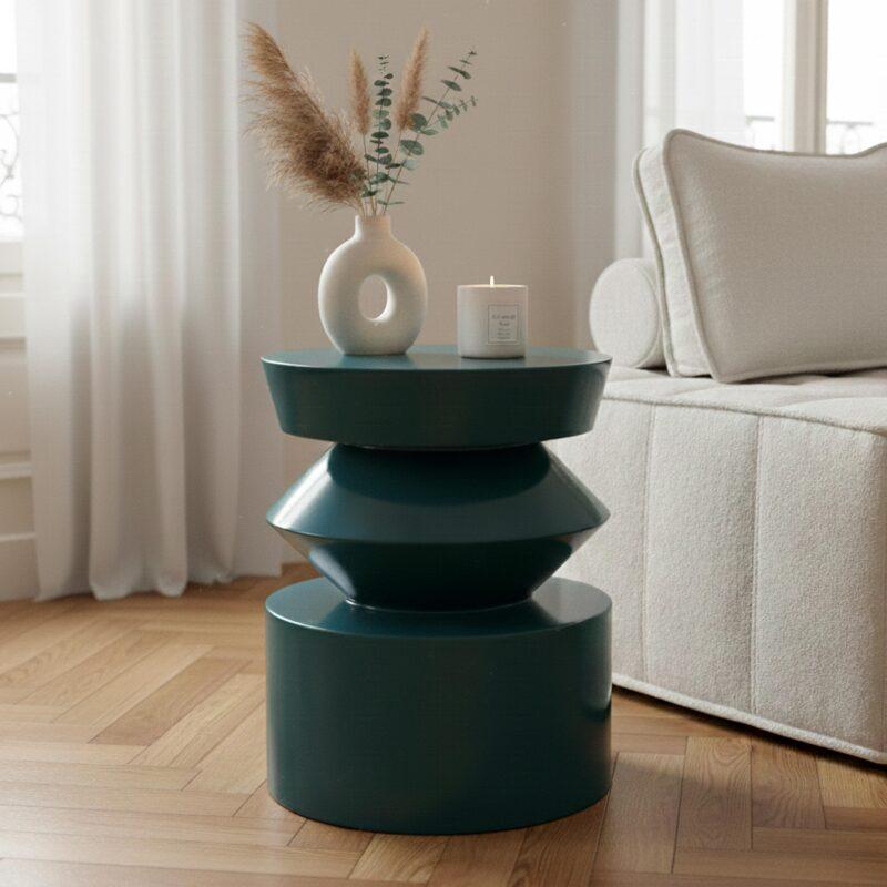 Tavolino da salotto effetto laccato rotondo Ø40 cm stile retrò - Lifestyle