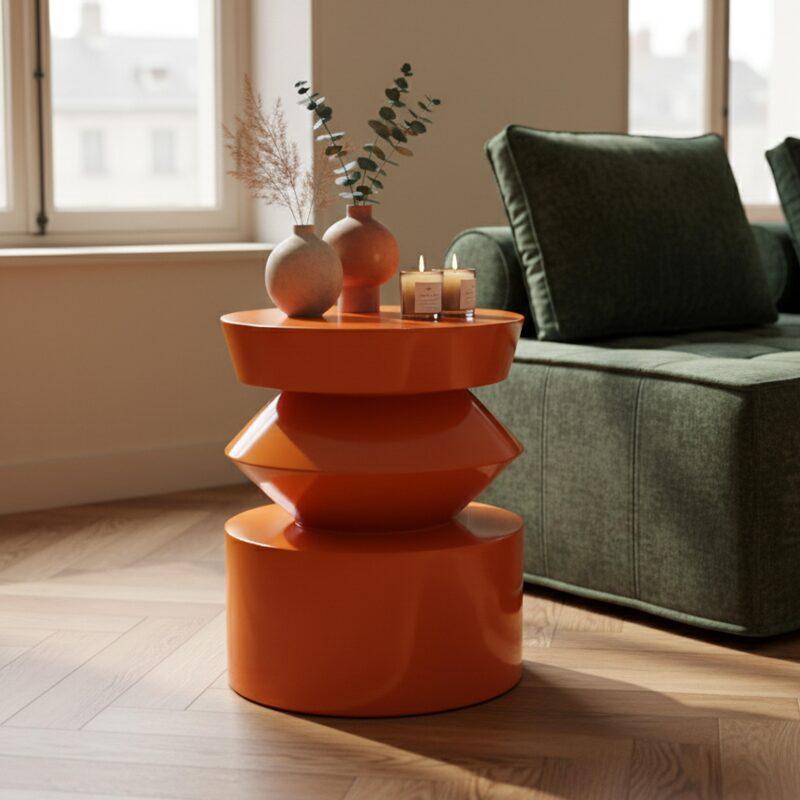 Tavolino da salotto effetto laccato rotondo Ø40 cm stile retrò - Lifestyle