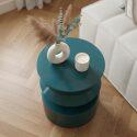 Tavolino da salotto effetto laccato rotondo Ø40 cm stile retrò