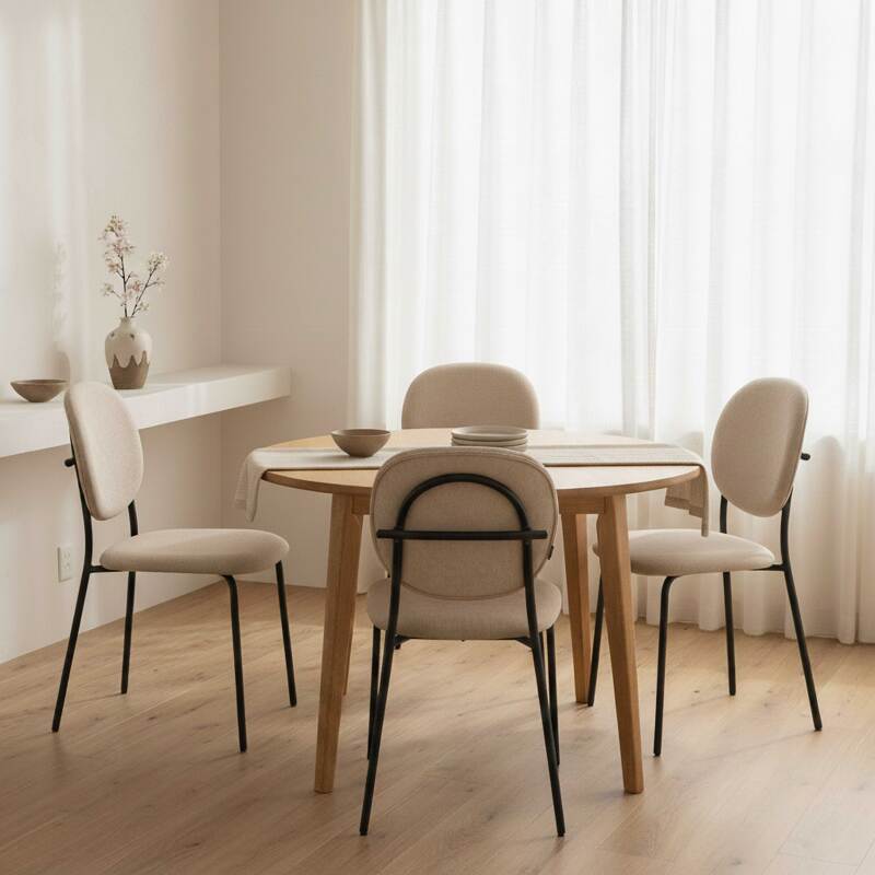 Sedie in tessuto e metallo - Set di 2