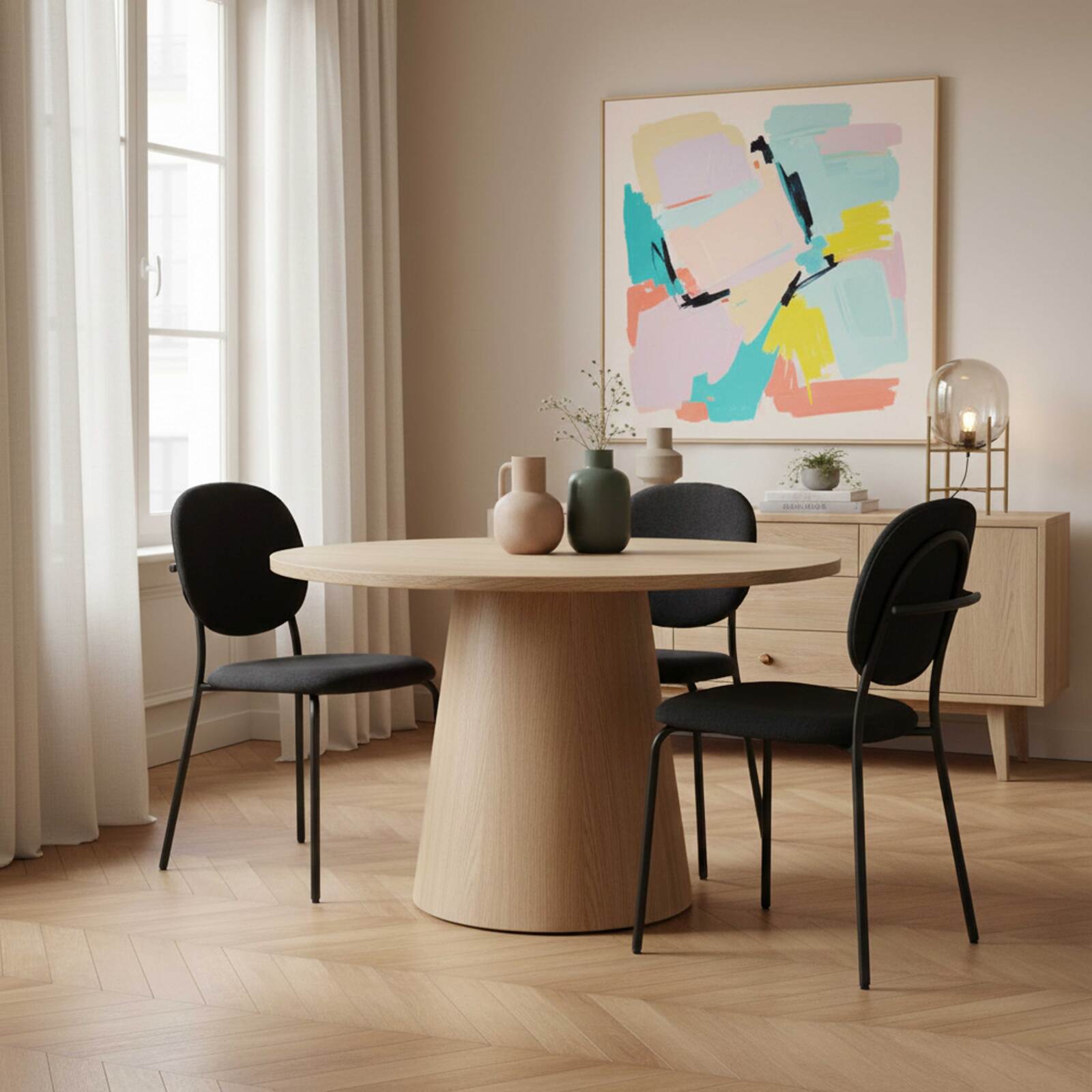 Sedie in tessuto e metallo - Set di 2