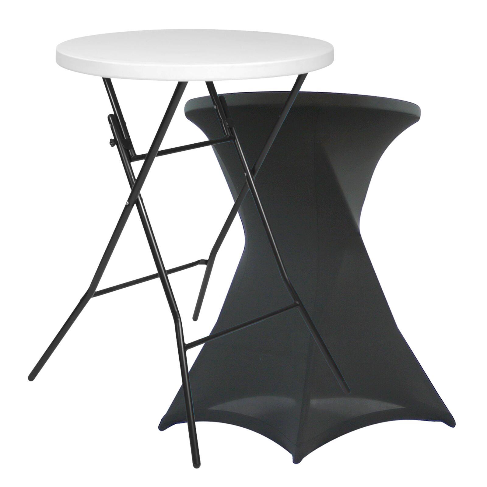 Tavolo alto pieghevole 80x110 e fodera elastica grigio scuro