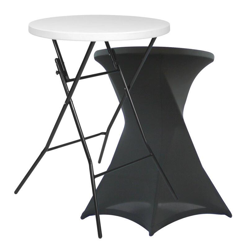 Tavolo alto pieghevole 80x110 e fodera elastica grigio scuro