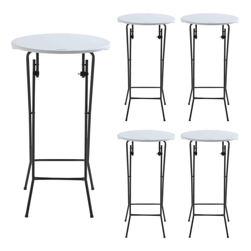Tavolo alto pieghevole 60x110 cm - Set di 5