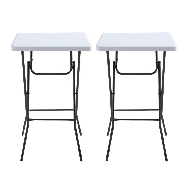 Tavolo alto pieghevole 68x68x110 cm - Set di 2