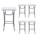 Tavolo alto pieghevole 68x68x110 cm - Set di 5