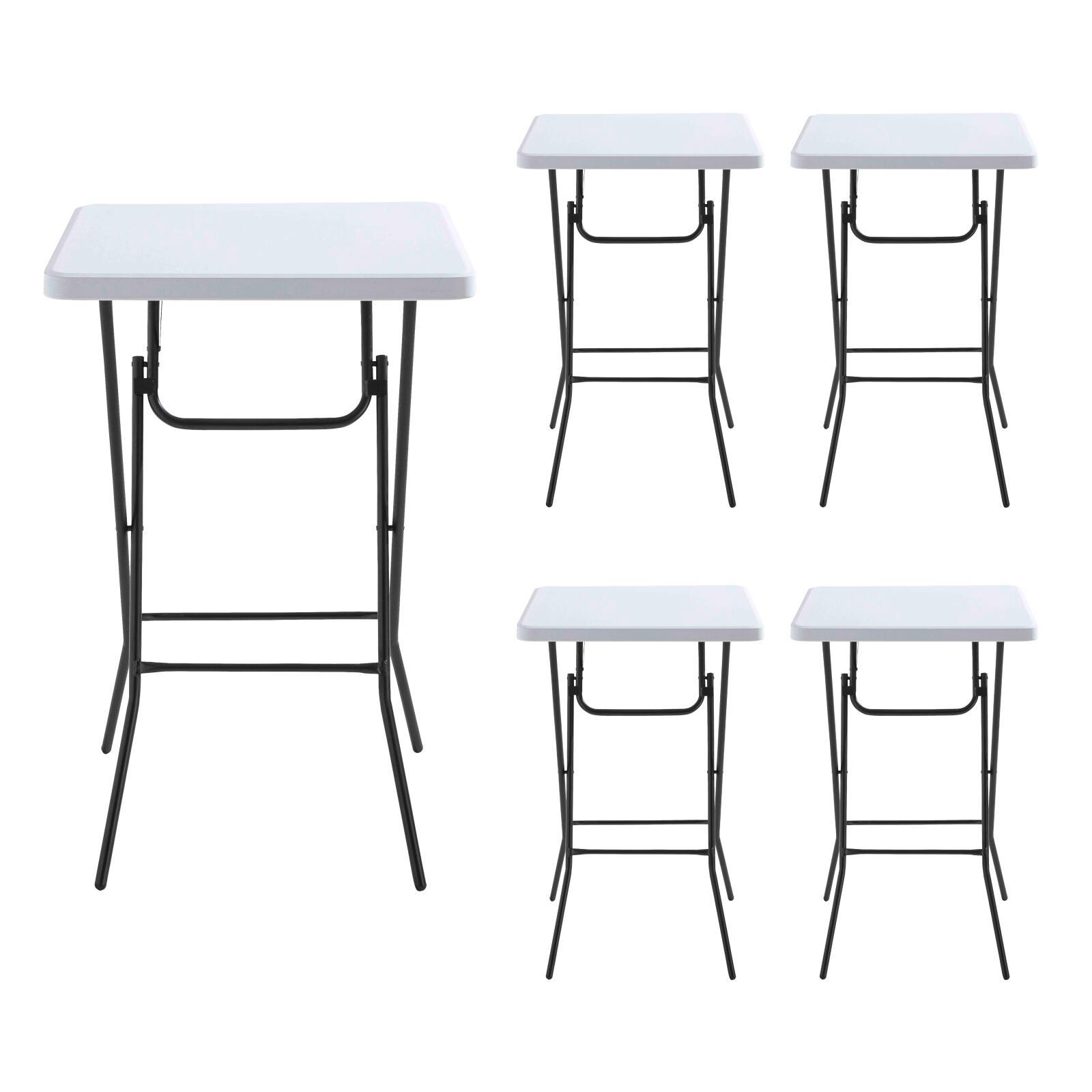 Tavolo alto pieghevole 68x68x110 cm - Set di 5