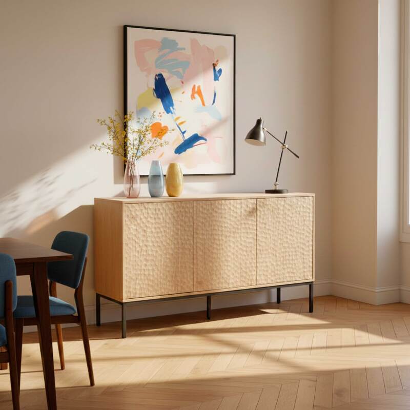 Buffet effetto legno 3 ante 147 cm (2/8)