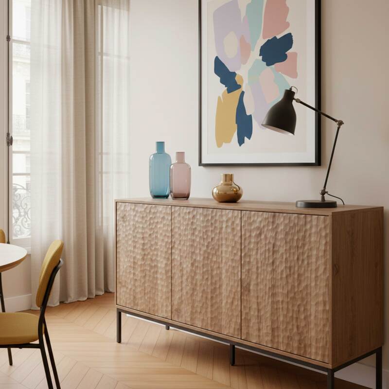 Buffet effetto legno 3 ante 147 cm (2/8)