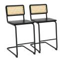 Sedie alta in legno e metallo - Set di 2