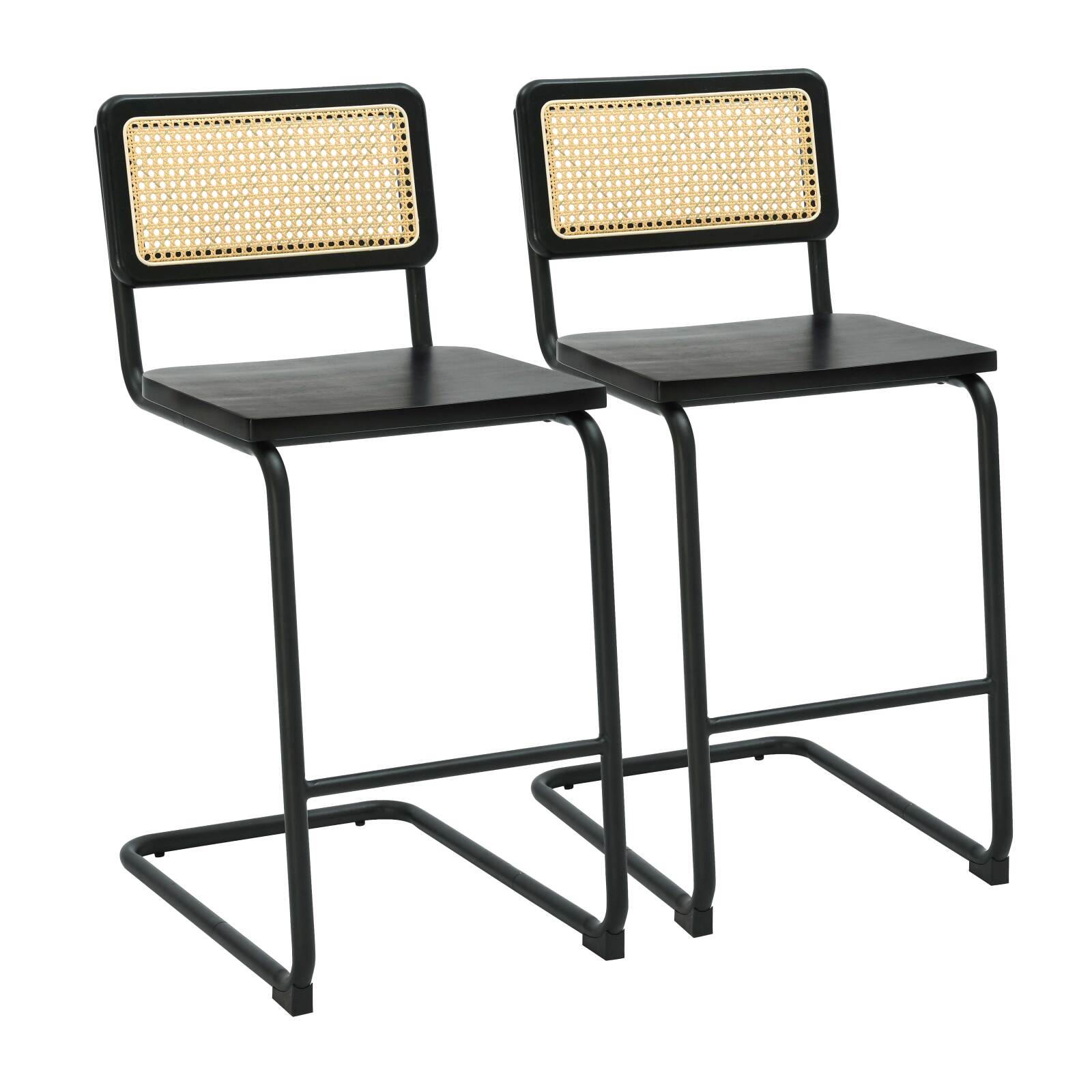 Sedie alta in legno e metallo - Set di 2