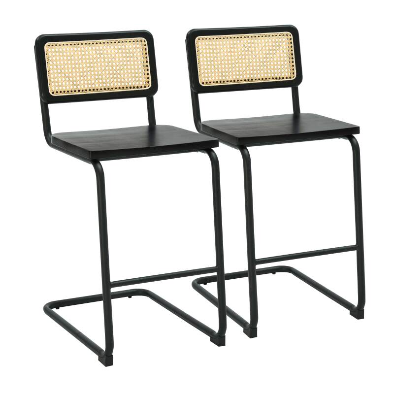 Sedie alta in legno e metallo - Set di 2