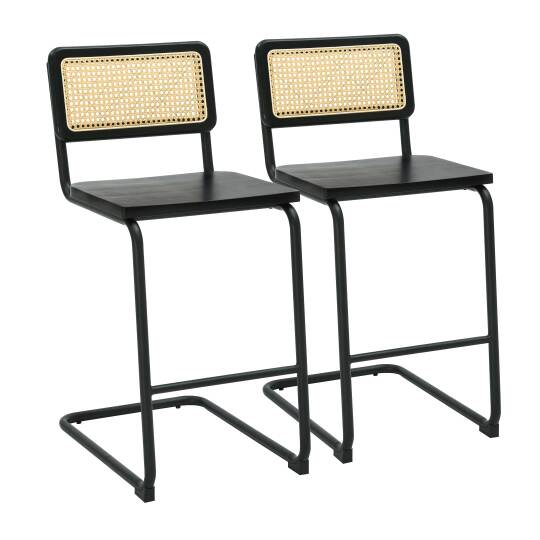 Sedie alta in legno e metallo - Set di 2 | Oviala