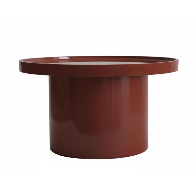 Tavolini estraibili effetto laccato rotondi Ø70 e Ø50 cm stile retrò - Set da 2 (3/4)