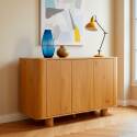 Buffet effetto legno 3 ante 120 cm stile scandinavo