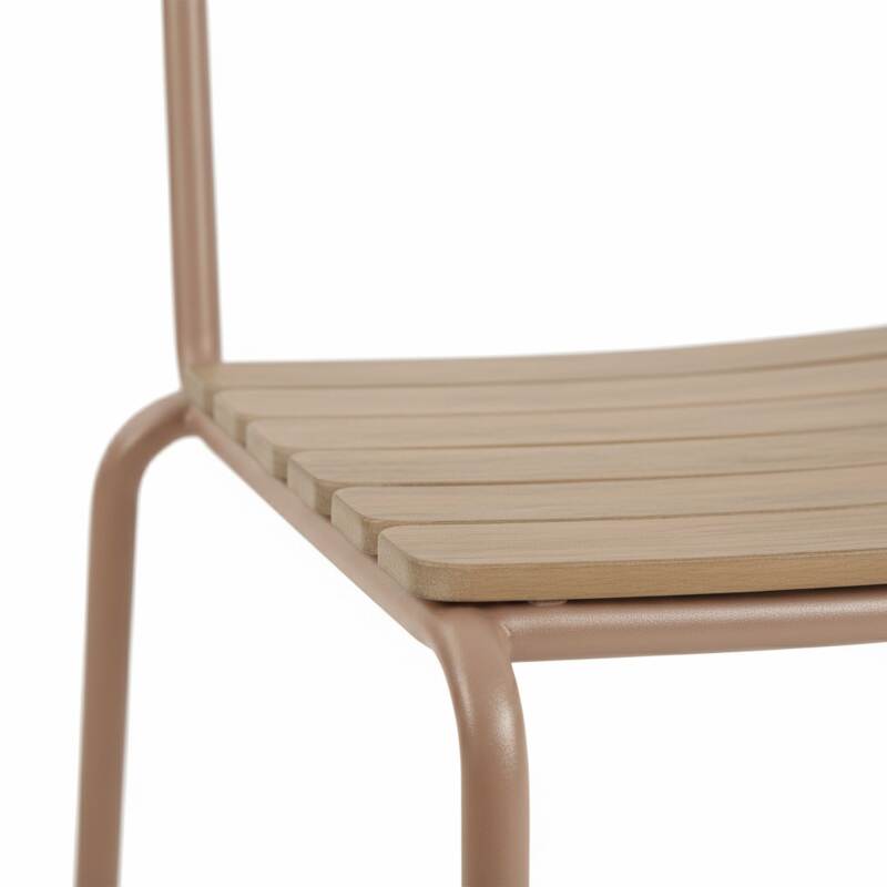 Tavolo da giardino effetto legno in metallo y polywood 180x90 cm e 8 sedie (5/6)