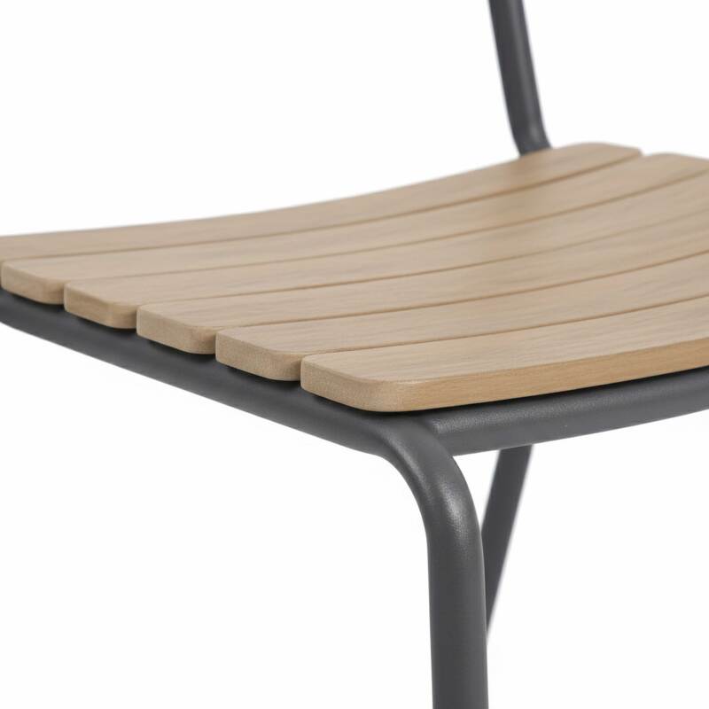 Tavolo da giardino effetto legno in metallo y polywood 180x90 cm e 8 sedie (5/8)