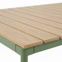Tavolo da giardino effetto legno in metallo y polywood 180x90 cm e 8 sedie