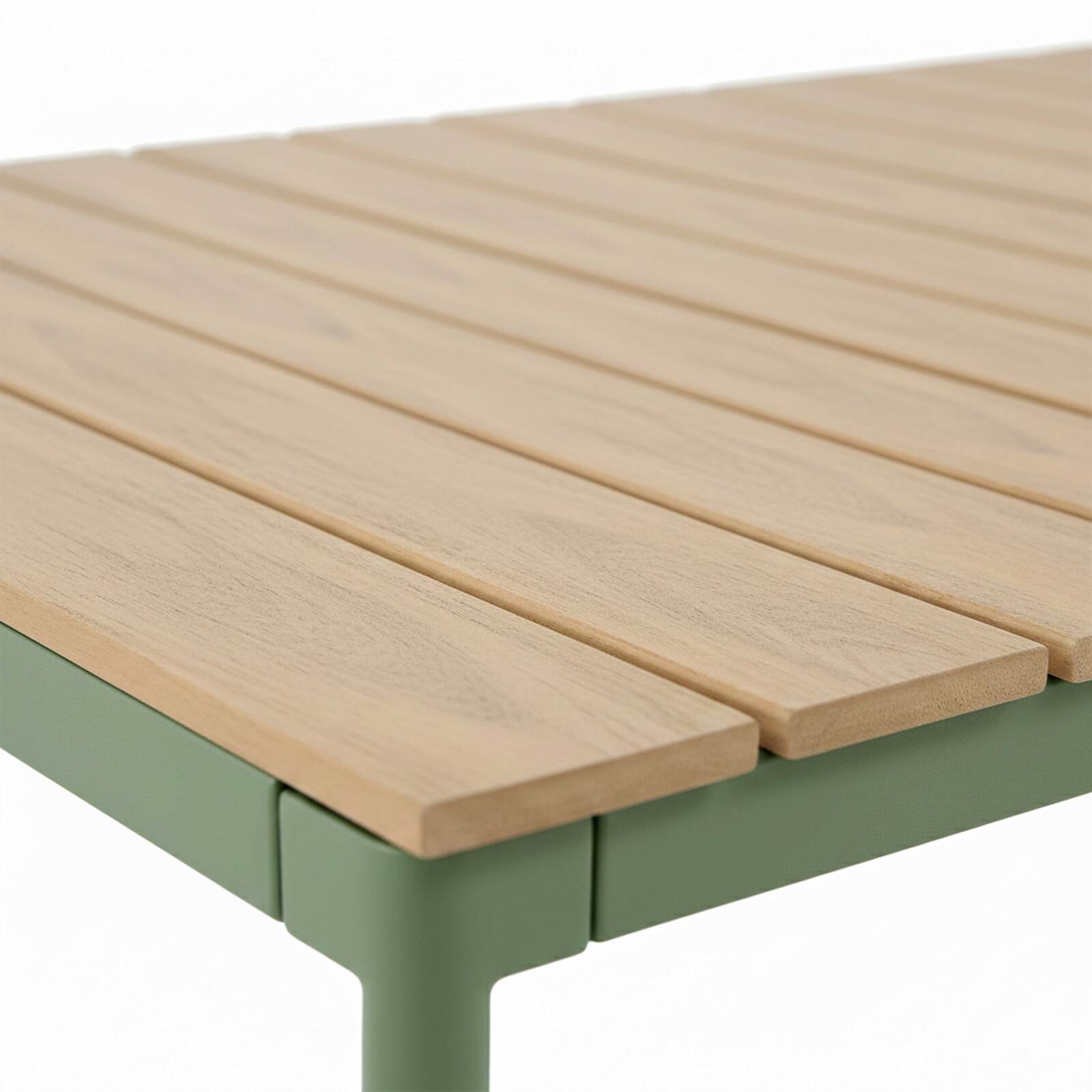 Tavolo da giardino effetto legno in metallo y polywood 180x90 cm e 8 sedie