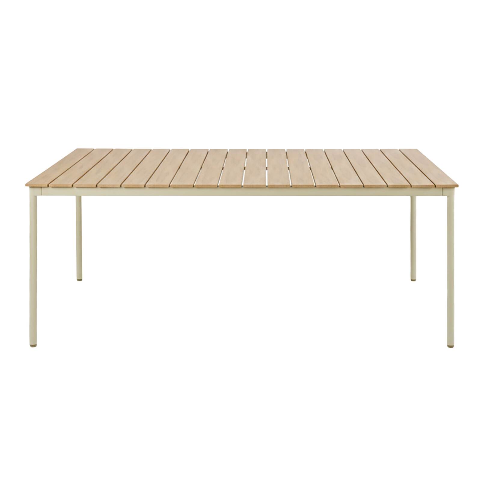 Tavolo da giardino effetto legno in metallo y polywood 8 persone 180x90 cm