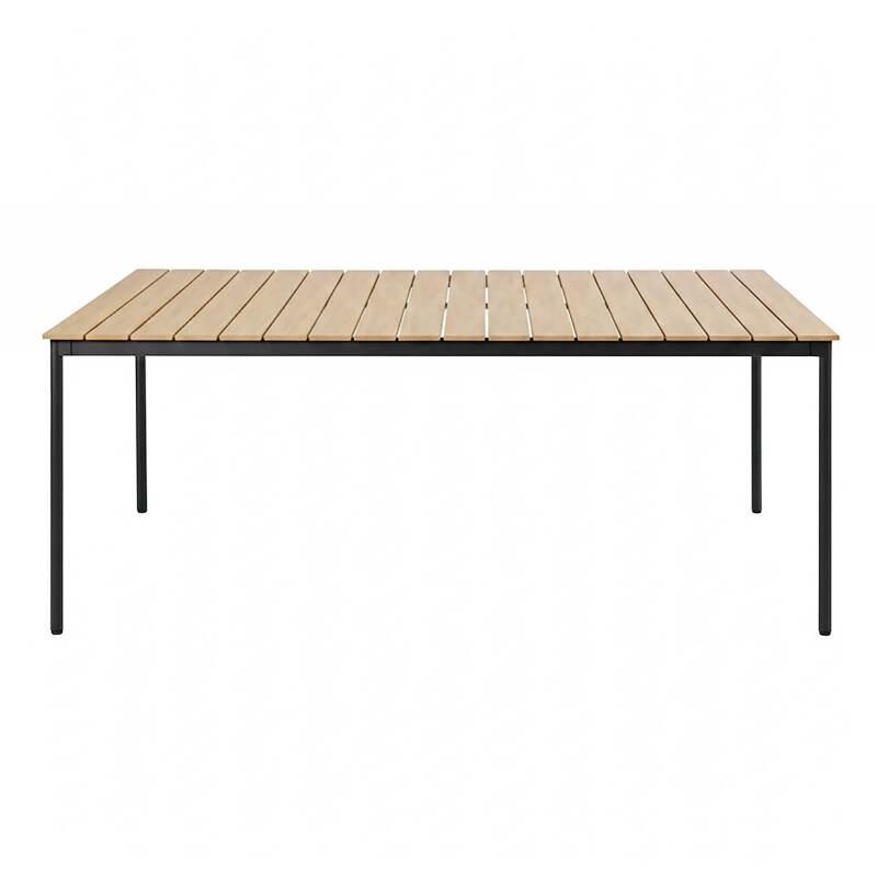 Tavolo da giardino effetto legno in metallo y polywood 8 persone 180x90 cm