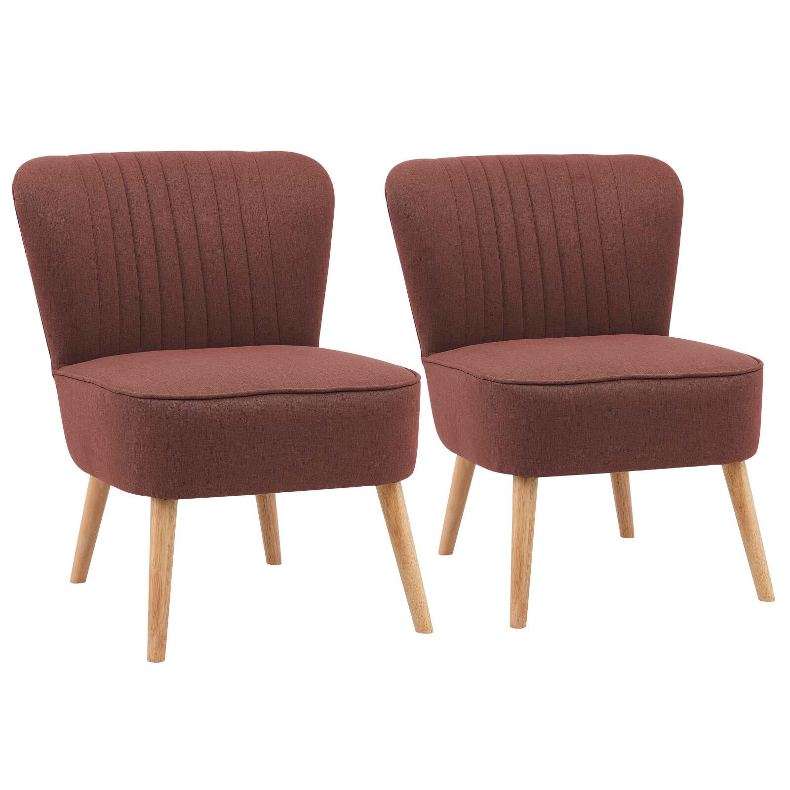 Poltrone rospo in tessuto e legno - Set di 2