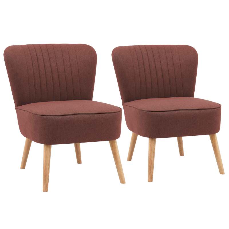 Poltrone rospo in tessuto e legno - Set di 2