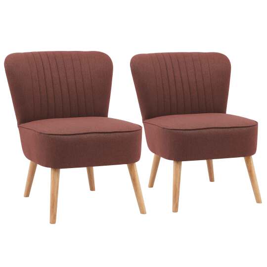 Poltrone rospo in tessuto e legno - Set di 2
