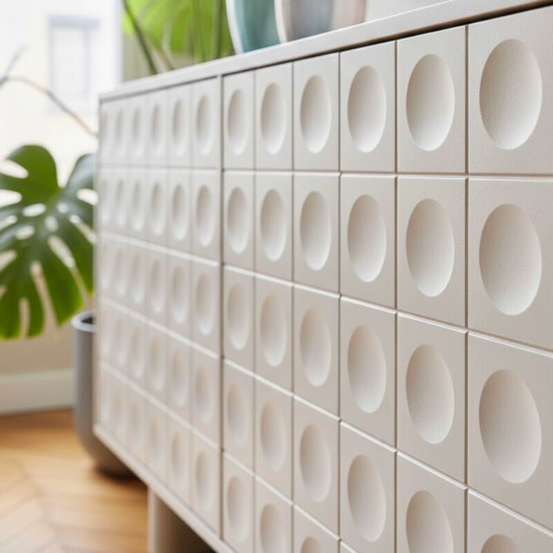 Buffet tinta unita 2 ante 3 cassetti 160 cm (3/7)