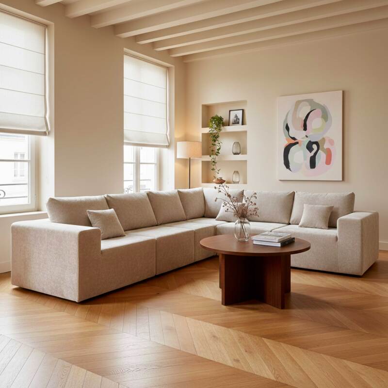 Tavolino da salotto effetto legno rotondo  Ø80 x 45 cm (4/6)