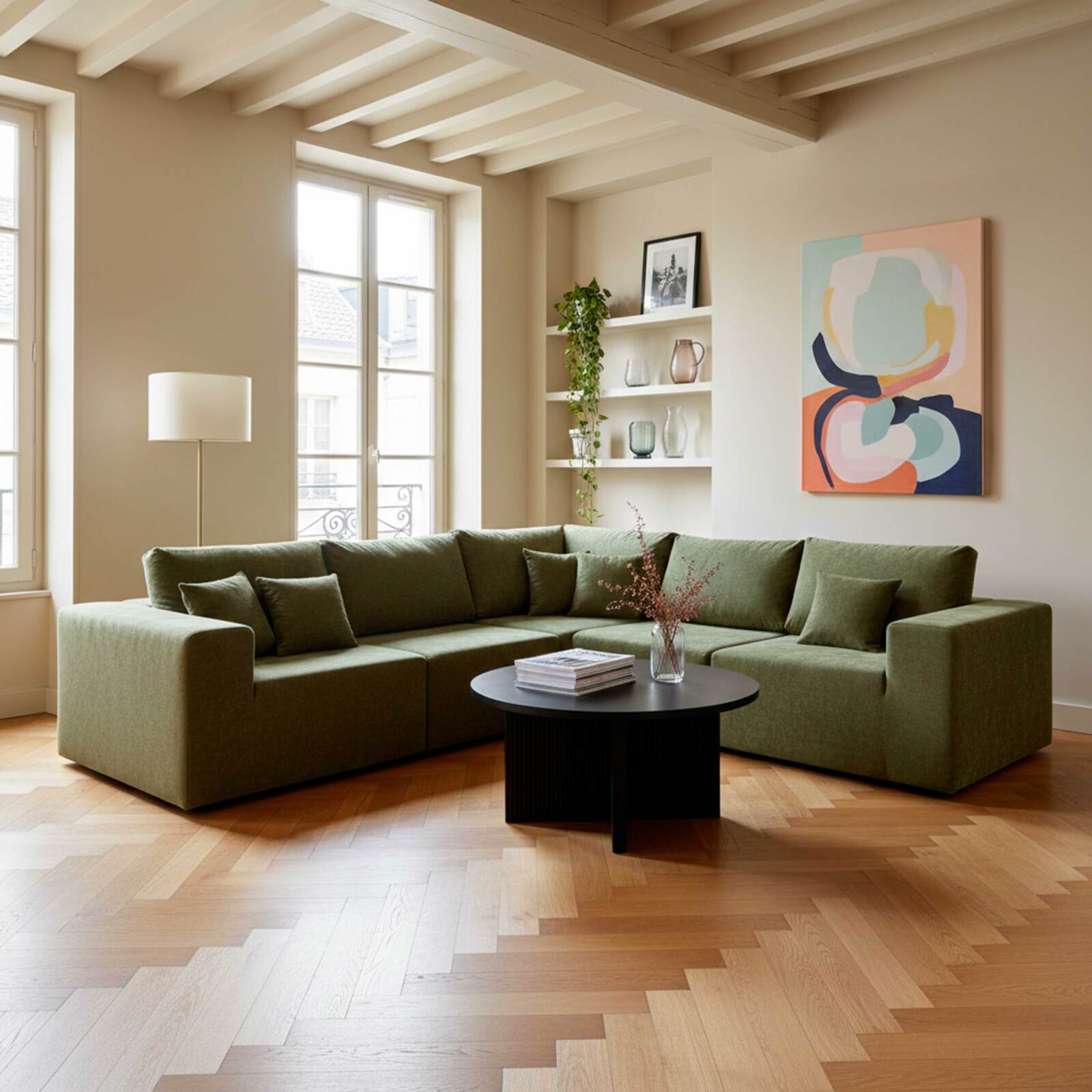 Tavolino da salotto effetto legno rotondo  Ø80 x 45 cm